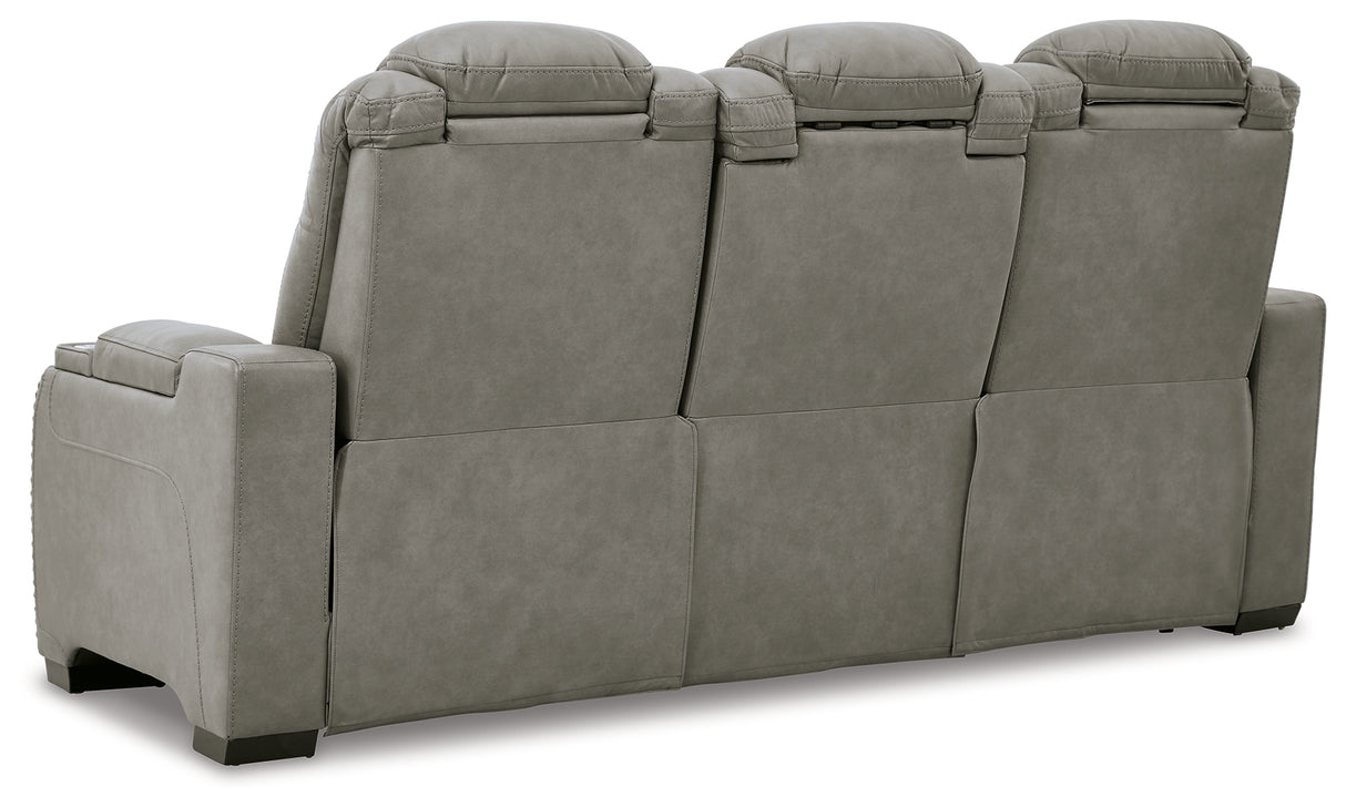 The Man-Den Gray Power Reclining Sofa and Recliner - Ornate Home