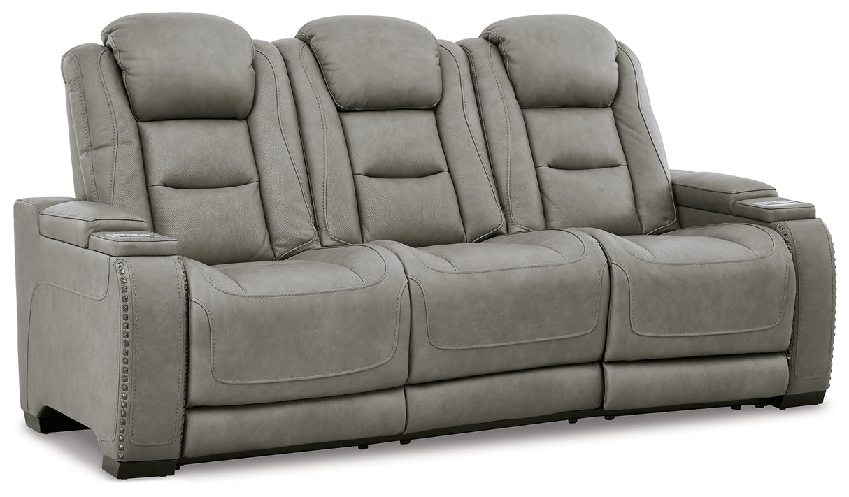 The Man-Den Gray Power Reclining Sofa and Recliner - Ornate Home