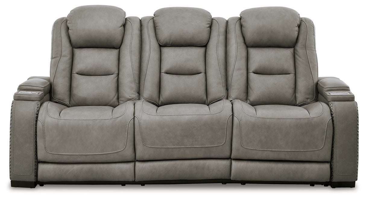 The Man-Den Gray Power Reclining Sofa and Recliner - Ornate Home