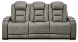 The Man-Den Gray Power Reclining Sofa and Recliner - Ornate Home