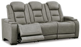 The Man-Den Gray Power Reclining Sofa and Recliner - Ornate Home