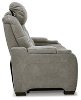 The Man-Den Gray Power Reclining Sofa and Recliner - Ornate Home