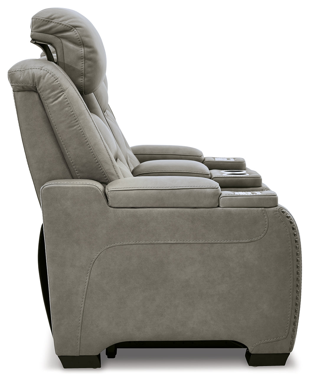 The Man-Den Gray Power Reclining Loveseat and Recliner - Ornate Home