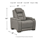 The Man-Den Gray Power Reclining Sofa and Recliner - Ornate Home