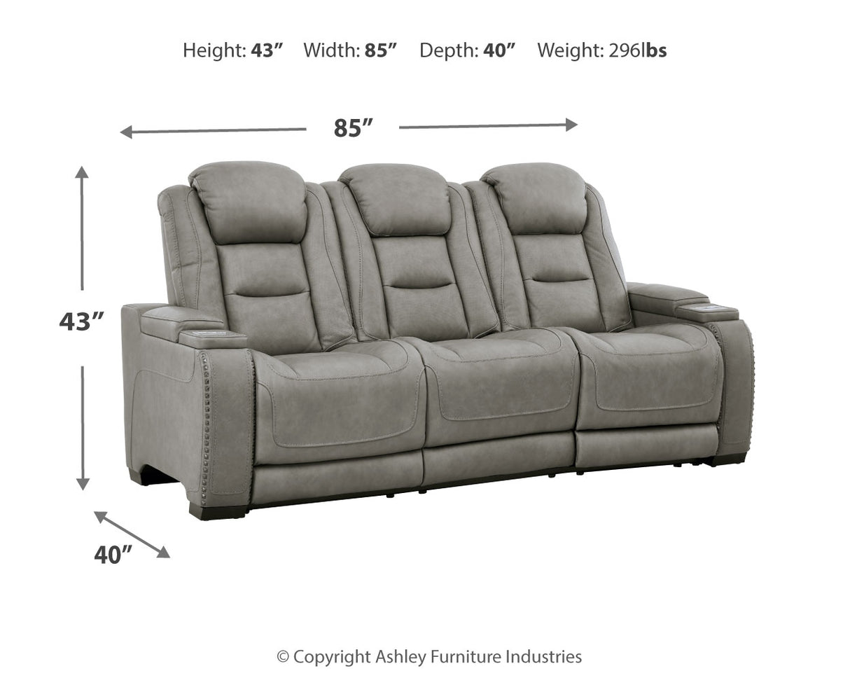 The Man-Den Gray Power Reclining Sofa and Recliner - Ornate Home