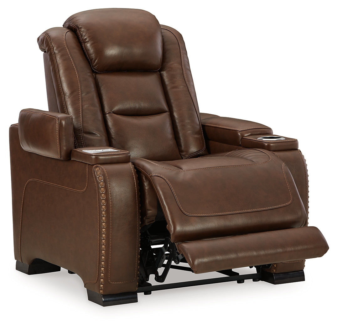 The Man-Den Mahogany Power Recliner - Ornate Home