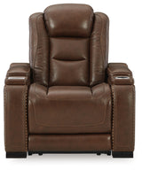 The Man-Den Mahogany Power Reclining Sofa and Recliner - Ornate Home