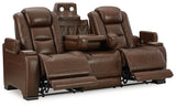 The Man-Den Mahogany Power Reclining Sofa and Recliner - Ornate Home