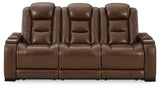 The Man-Den Mahogany Power Reclining Sofa and Recliner - Ornate Home