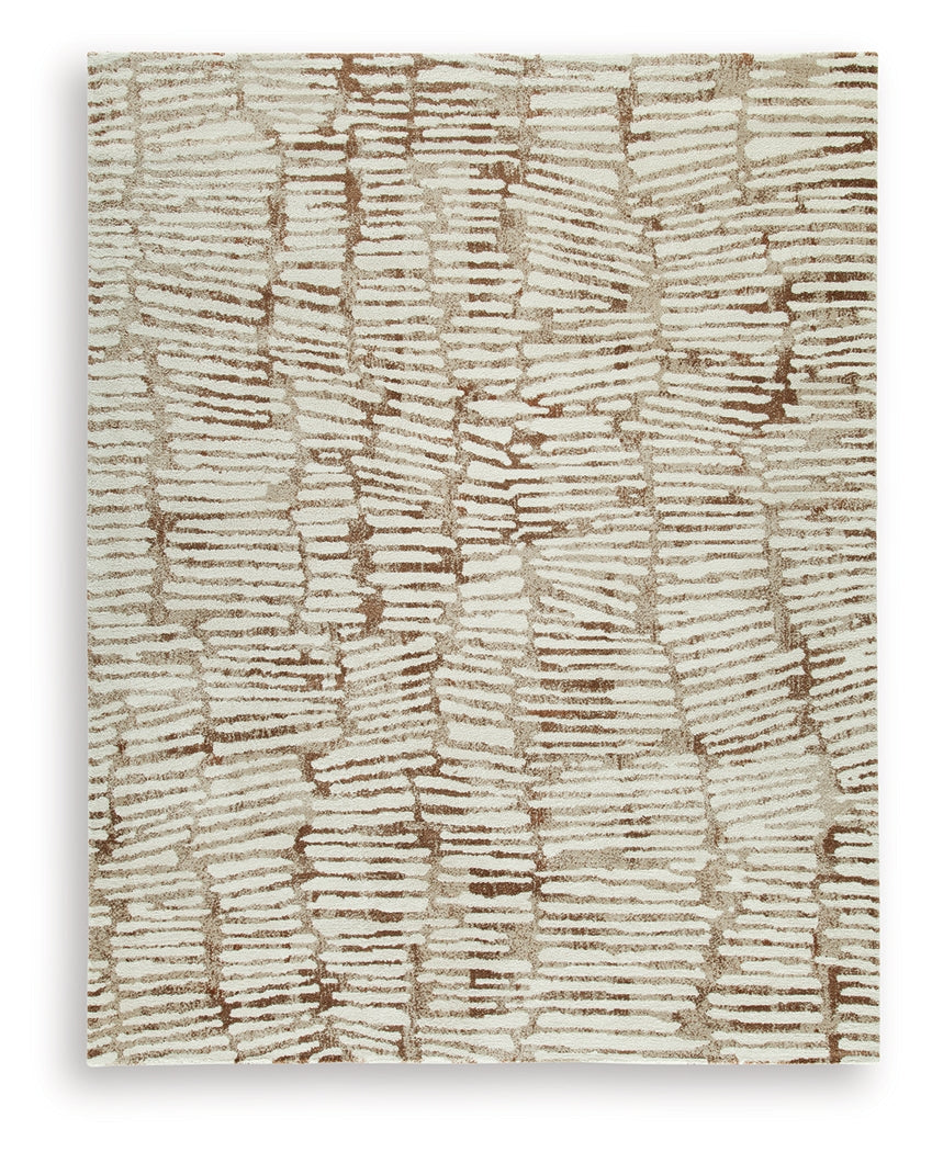 Uduak Cream/Tan/Rust Large Rug - Ornate Home