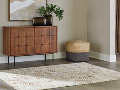 Uduak Cream/Tan/Rust Medium Rug - Ornate Home