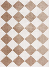 Ulric Brown Diamond Washable Area Rug - Ornate Home