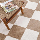 Ulric Brown Diamond Washable Area Rug - Ornate Home