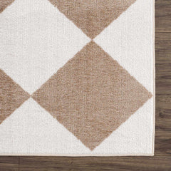 Ulric Brown Diamond Washable Area Rug - Ornate Home