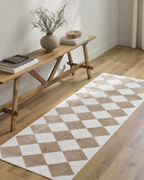 Ulric Brown Diamond Washable Area Rug - Ornate Home