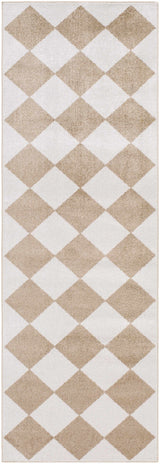 Ulric Brown Diamond Washable Area Rug - Ornate Home