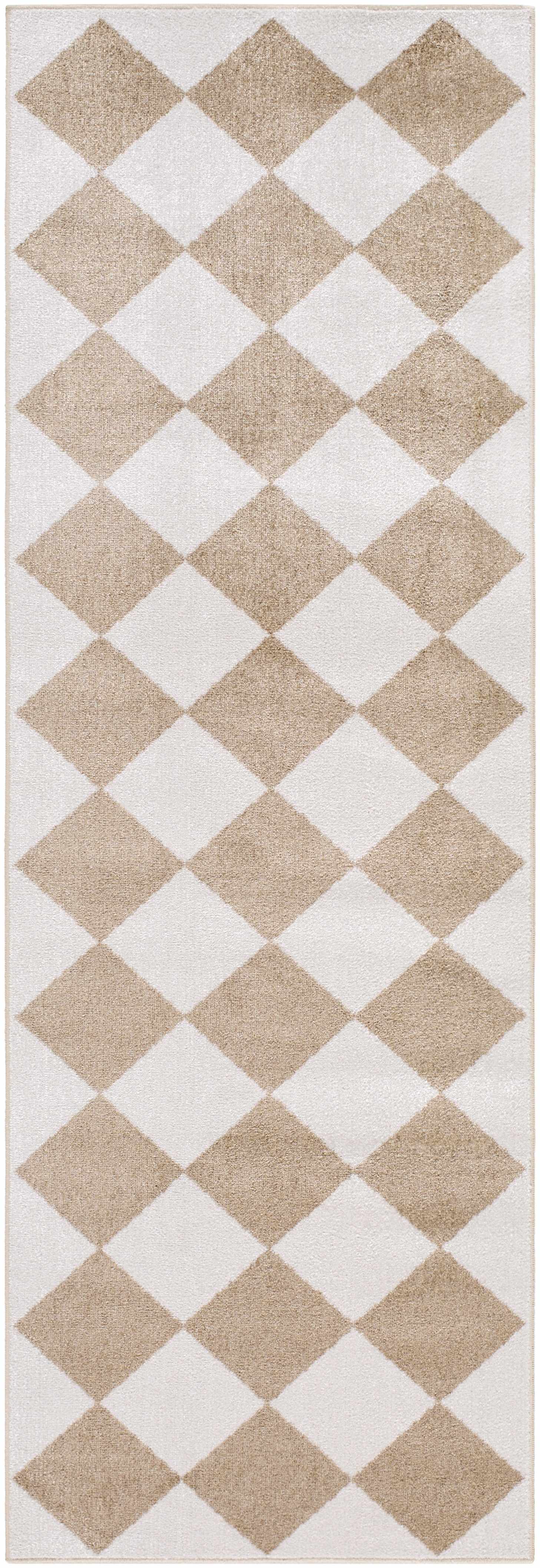 Ulric Brown Diamond Washable Area Rug - Ornate Home