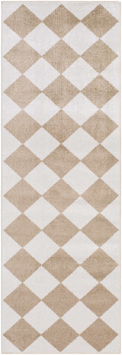 Ulric Brown Diamond Washable Area Rug - Ornate Home