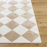 Ulric Brown Diamond Washable Area Rug - Ornate Home