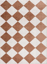 Ulric Chestnut Diamond Washable Area Rug - Ornate Home