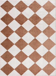 Ulric Chestnut Diamond Washable Area Rug - Ornate Home