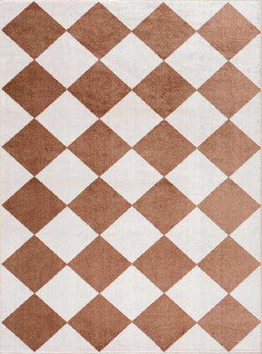 Ulric Chestnut Diamond Washable Area Rug - Ornate Home