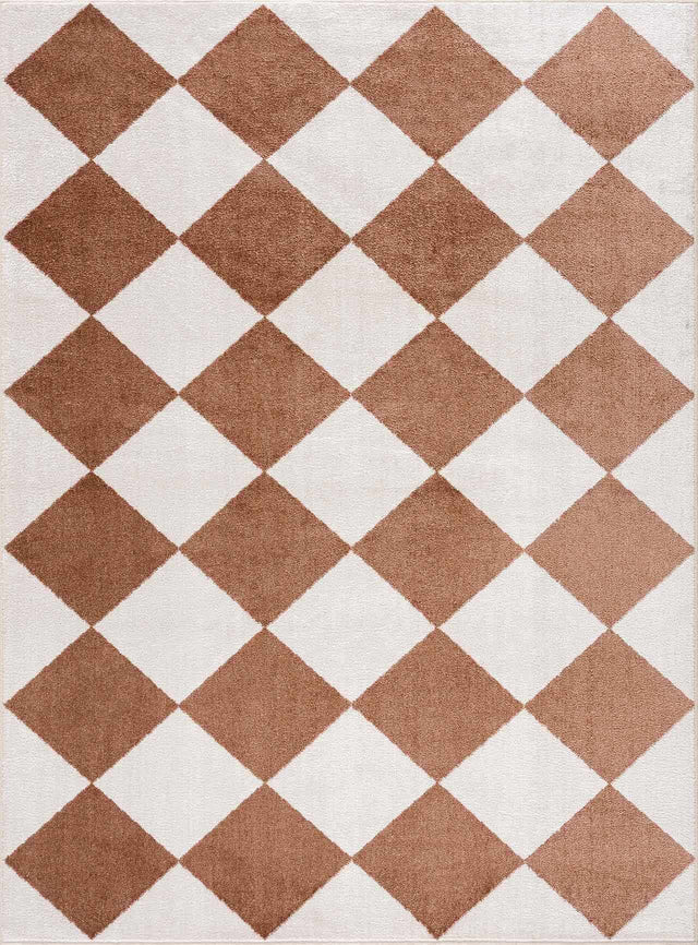 Ulric Chestnut Diamond Washable Area Rug - Ornate Home