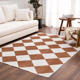 Ulric Chestnut Diamond Washable Area Rug - Ornate Home