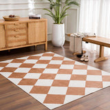 Ulric Chestnut Diamond Washable Area Rug - Ornate Home