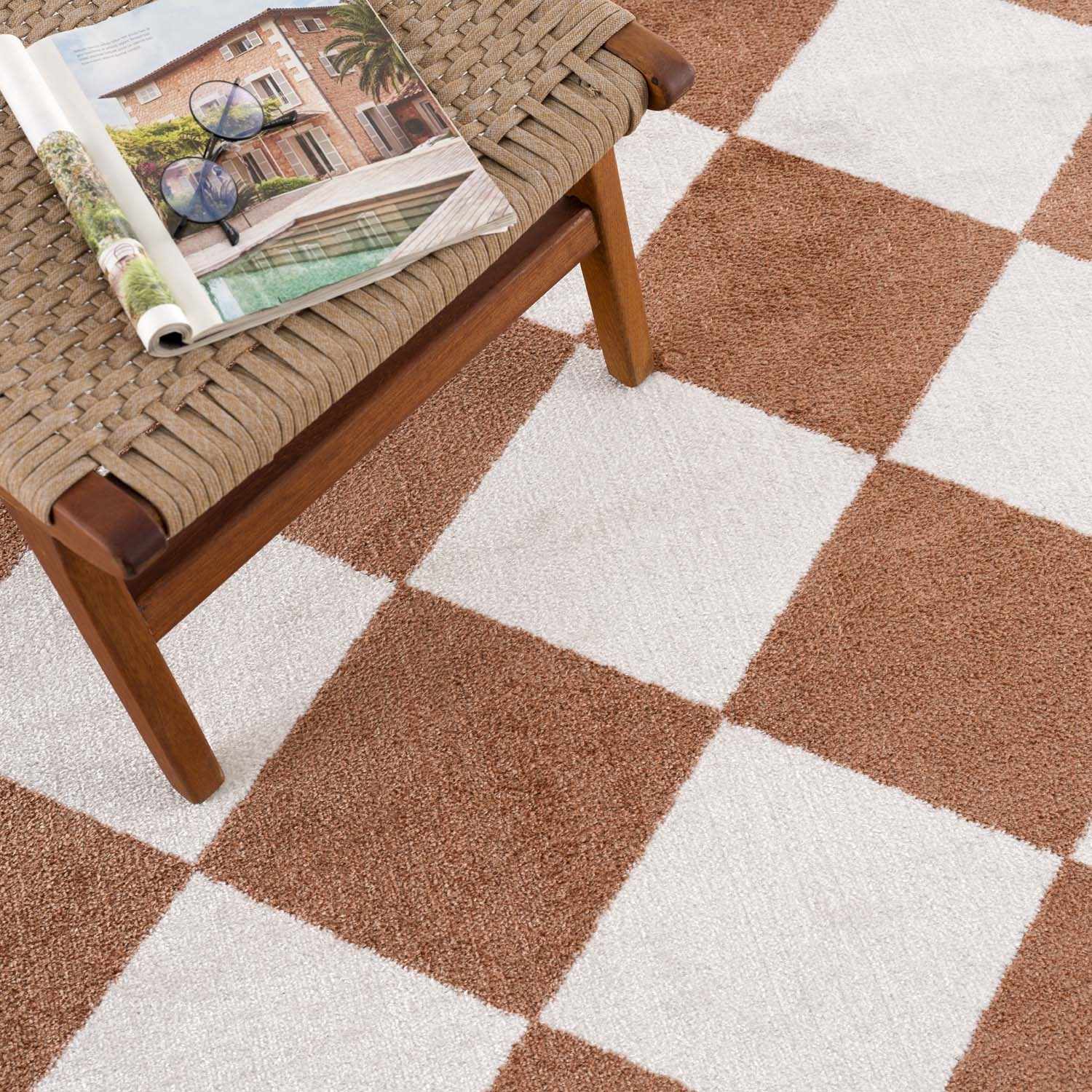 Ulric Chestnut Diamond Washable Area Rug - Ornate Home