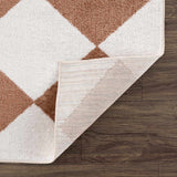 Ulric Chestnut Diamond Washable Area Rug - Ornate Home