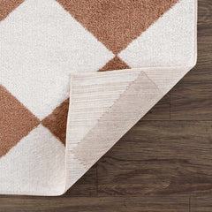 Ulric Chestnut Diamond Washable Area Rug - Ornate Home