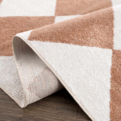 Ulric Chestnut Diamond Washable Area Rug - Ornate Home