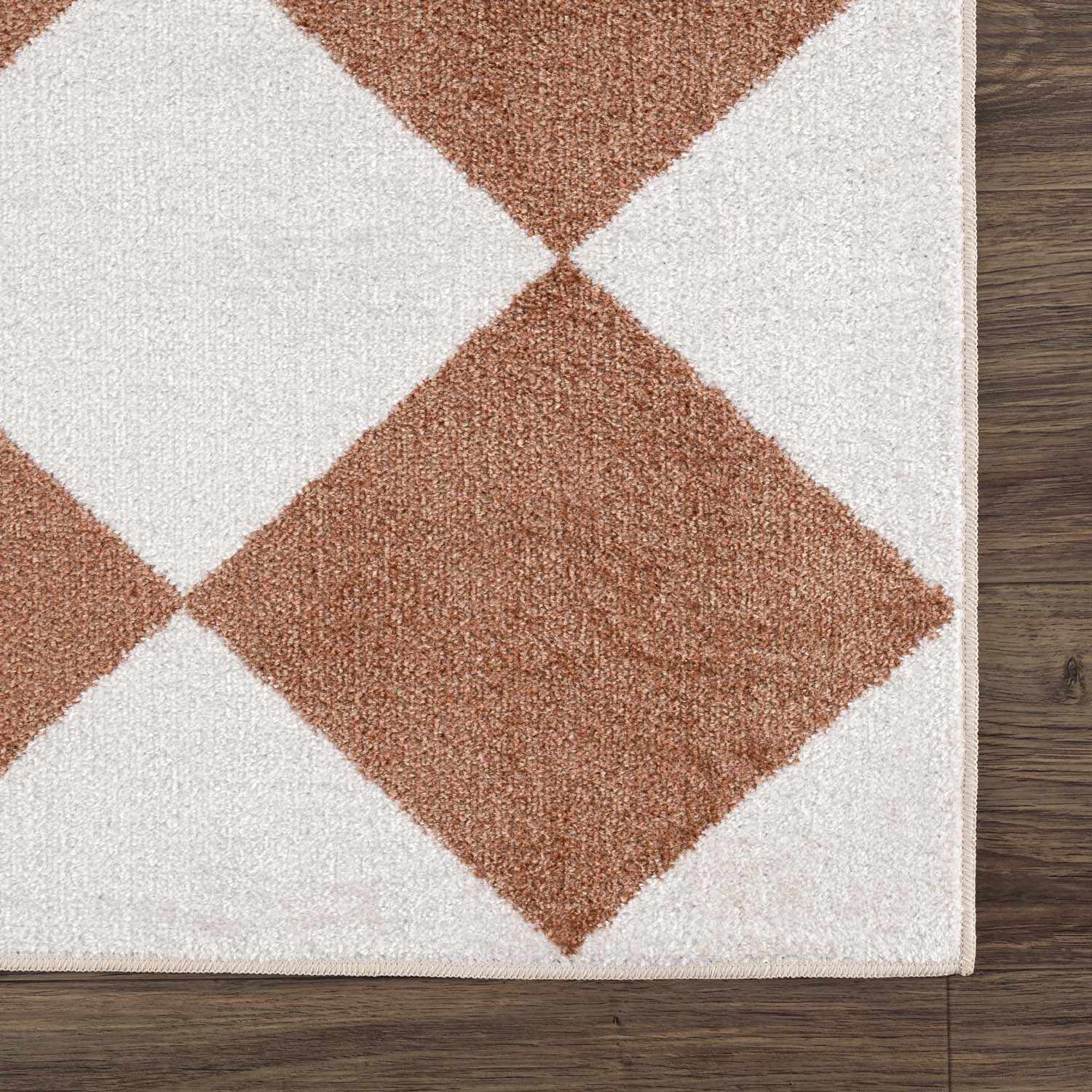 Ulric Chestnut Diamond Washable Area Rug - Ornate Home