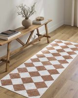 Ulric Chestnut Diamond Washable Area Rug - Ornate Home