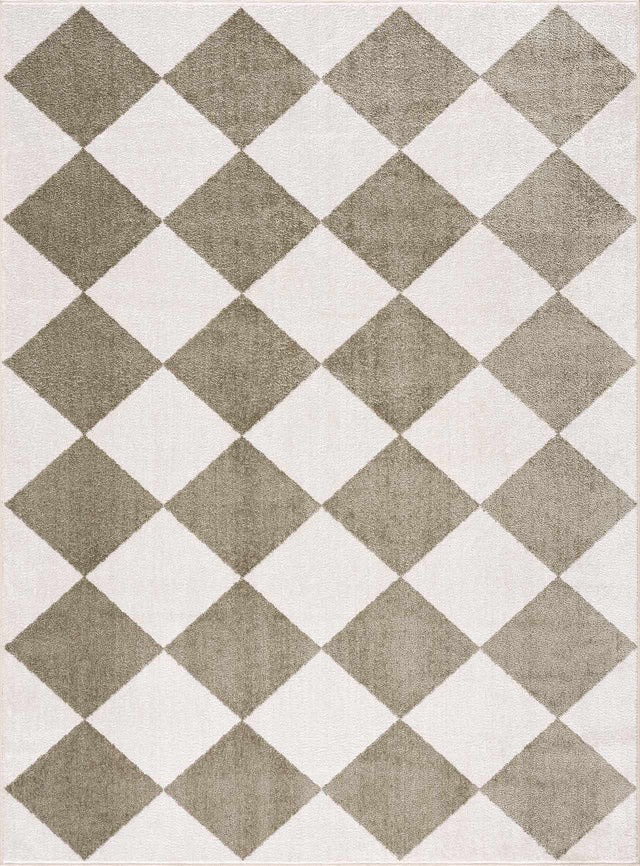 Ulric Green Diamond Washable Area Rug - Ornate Home