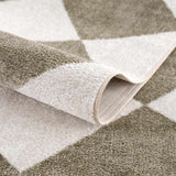 Ulric Green Diamond Washable Area Rug - Ornate Home