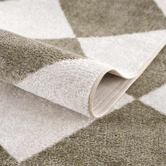 Ulric Green Diamond Washable Area Rug - Ornate Home