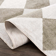 Ulric Green Diamond Washable Area Rug - Ornate Home
