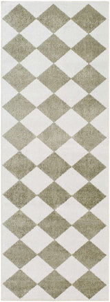 Ulric Green Diamond Washable Area Rug - Ornate Home