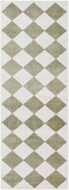 Ulric Green Diamond Washable Area Rug - Ornate Home