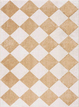 Ulric Light Brown Diamond Washable Area Rug - Ornate Home