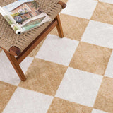 Ulric Light Brown Diamond Washable Area Rug - Ornate Home