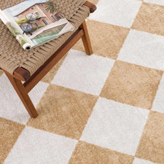 Ulric Light Brown Diamond Washable Area Rug - Ornate Home