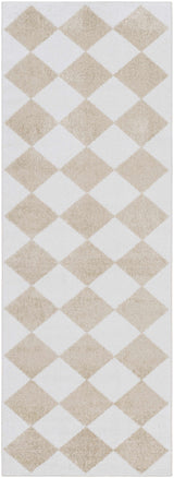 Ulric Light Brown Diamond Washable Area Rug - Ornate Home