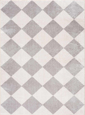 Ulric Light Gray Diamond Washable Area Rug - Ornate Home