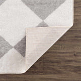 Ulric Light Gray Diamond Washable Area Rug - Ornate Home