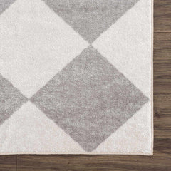 Ulric Light Gray Diamond Washable Area Rug - Ornate Home