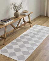 Ulric Light Gray Diamond Washable Area Rug - Ornate Home