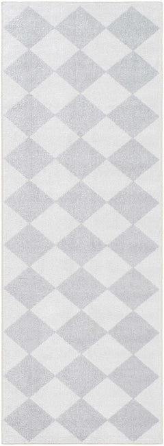 Ulric Light Gray Diamond Washable Area Rug - Ornate Home